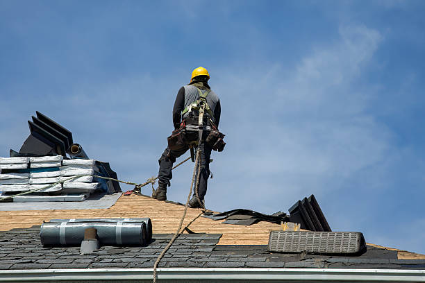 Professional Gutter Installation technician working in Pearlington, MS
